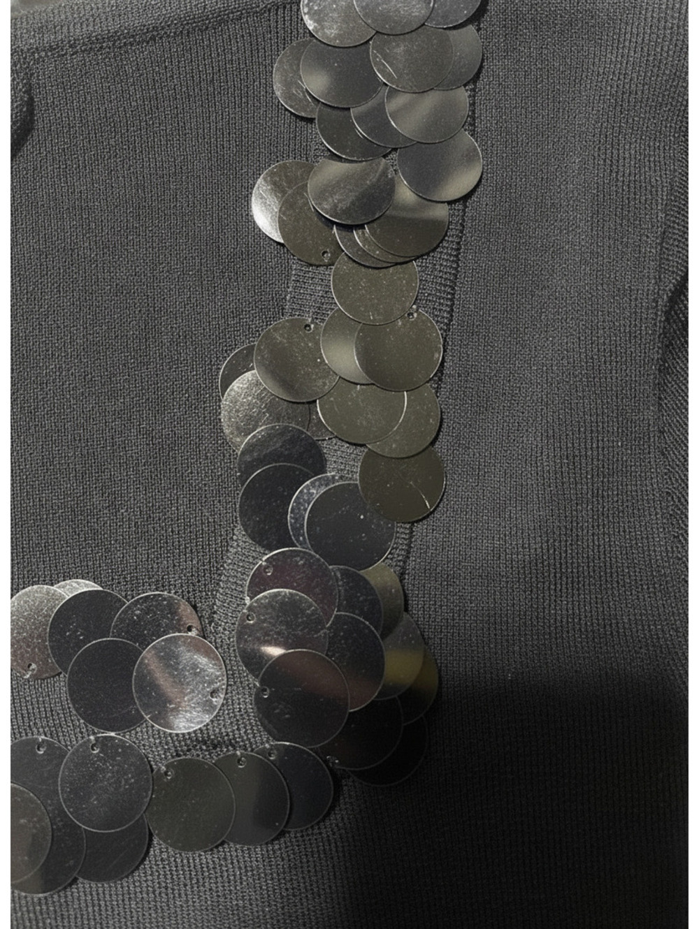 Cable & Gauge XL Black Short Sleeve Top with Shiny Sequin - Picture 4 of 6